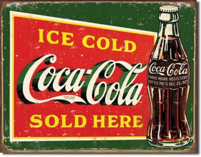 Ice Cold Coca Cola Sold Here TIN SIGN metal coke poster vintage diner decor 1393