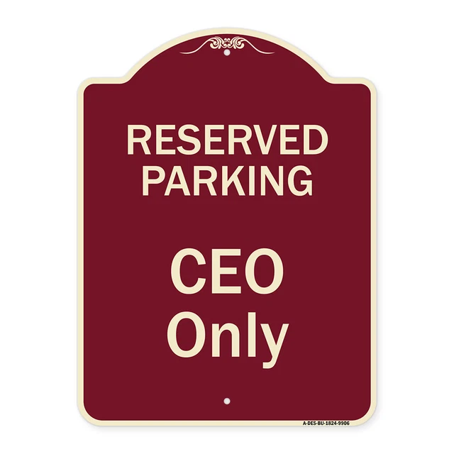 Designer Series - Reserved Parking Ceo Only Burgungy Heavy-Gauge Aluminum