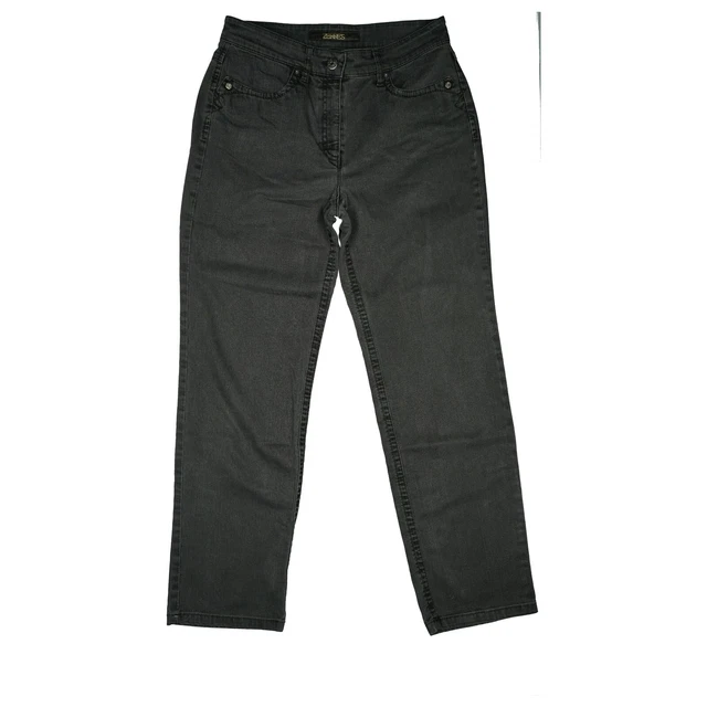 Jean Zerres Pour Femme - Taille 38 (M) Noir Et Gris à Motifs Denim - Occasion Très Bon état