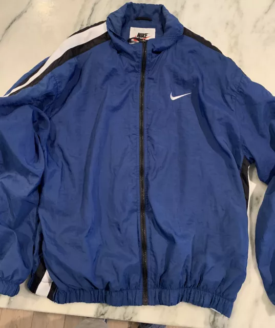 NIKE BLUE MENS Jacket Size RN# 56323 05553 Windbreaker full zip $23.99 - PicClick