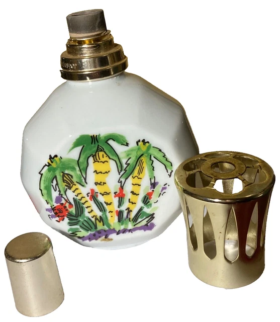 BERGER PARIS LAMPE porcelaine de Limoges Artoria Palmiers 15 x 9,5 cm