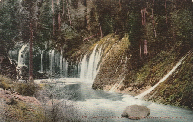 Postcard Mossbrae Falls on Shasta Route SPRR California