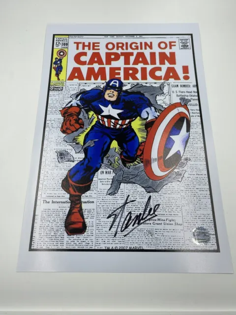 Captain America #109 Comic Book cover Signed  By Stan Lee Stan Lee Authentic