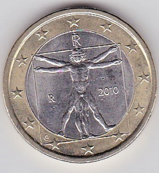 PIÈCE 1 EURO italienne rare de Léonard De Vinci 2002 TRES RARE EUR 650
