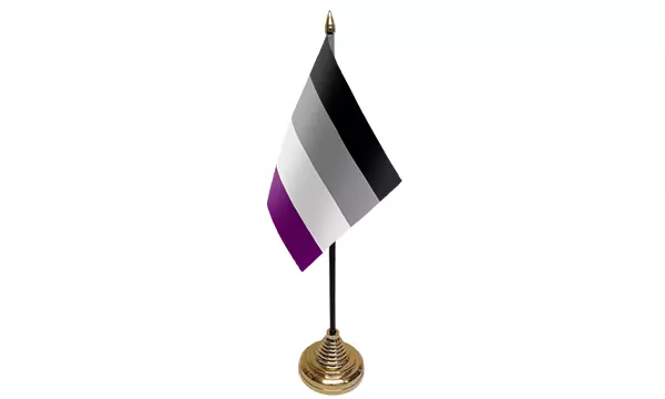 Asexual Table Desk Flag - 10 x 15 cm - LGBT Gay Pride Hand