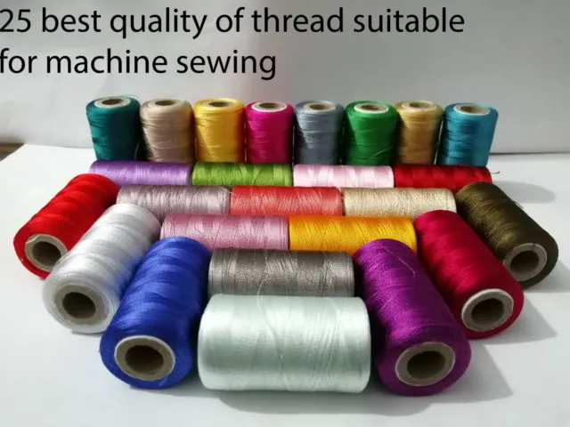 25 X Spools 100% Art Silk Rayon Machine Embroidery Thread Most Demanding Colors