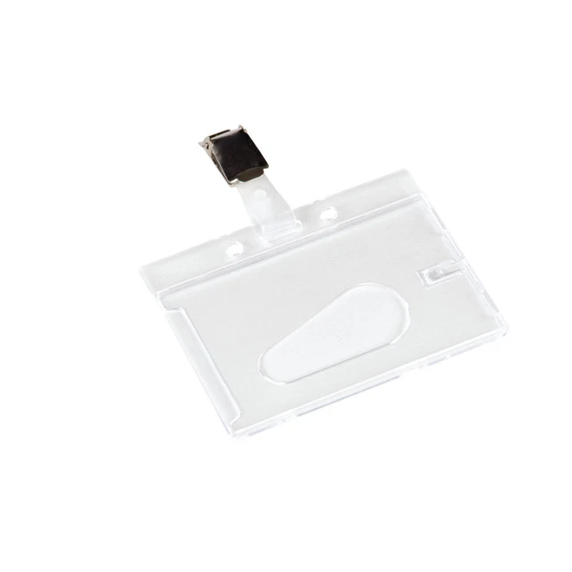 Q-Connect Rigide Crédit Carte Taille Nom Badge Support & Clip (Lot De 10)