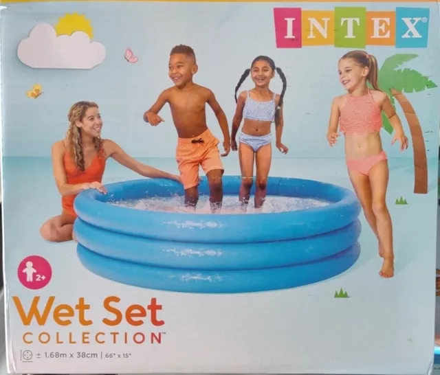 Intex  wet set collection Three Ring Inflatable Paddling Pool - 168cm dia x 38cm