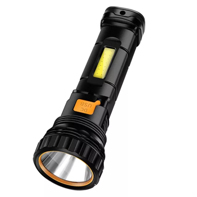 Tactical Flashlight Rechargeable Light USB and Solar Power COB Side Light
