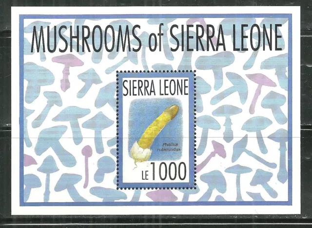 Sierra Leone 1626 Mnh Souvenir Sheet Mushrooms, Phallus Rubicundus Scv 7.50