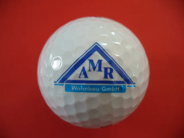 Golfball mit Logo : AMR Wohnbau GmbH - Logoball Glücksbringer Andenken Geschenk