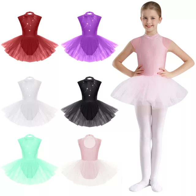 Kinder Mädchen Tutu Activewear Tanzkleider Ballerina Trikot Ballett Kleinkind