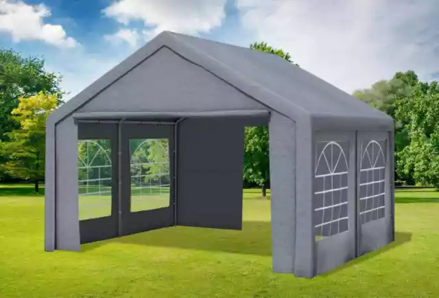 Partyzelt 4x4m Grau PVC Festzelt Pavillon wasserdicht Profi-Qualität Classic