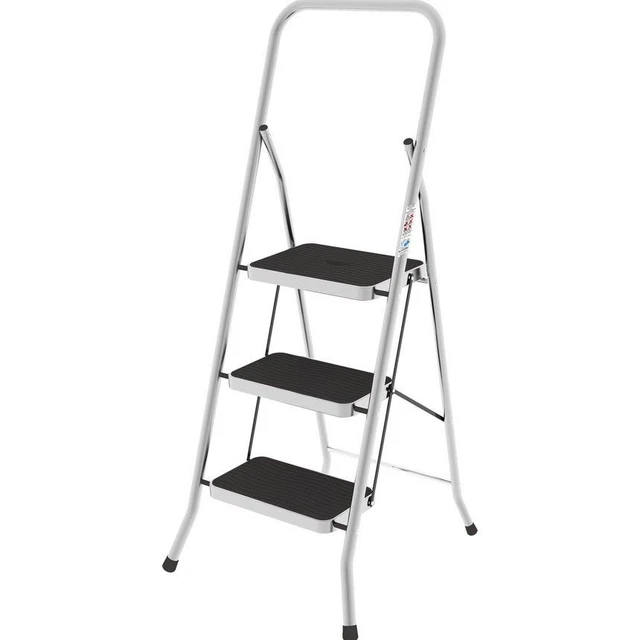 Sgabello Scala SECURITY 3 Gradini In Allum Antiscivolo Blocco Sicurezza EN14183
