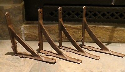 Set of 4 Large Simple Arch Cast Iron Shelf Brackets, Brace, Measures 7.5" x 7.5"