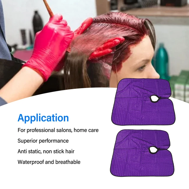 2pcs Hairdressing Cape Multipurpose Adjustable PU Waterproof Breathable Hair Ecm