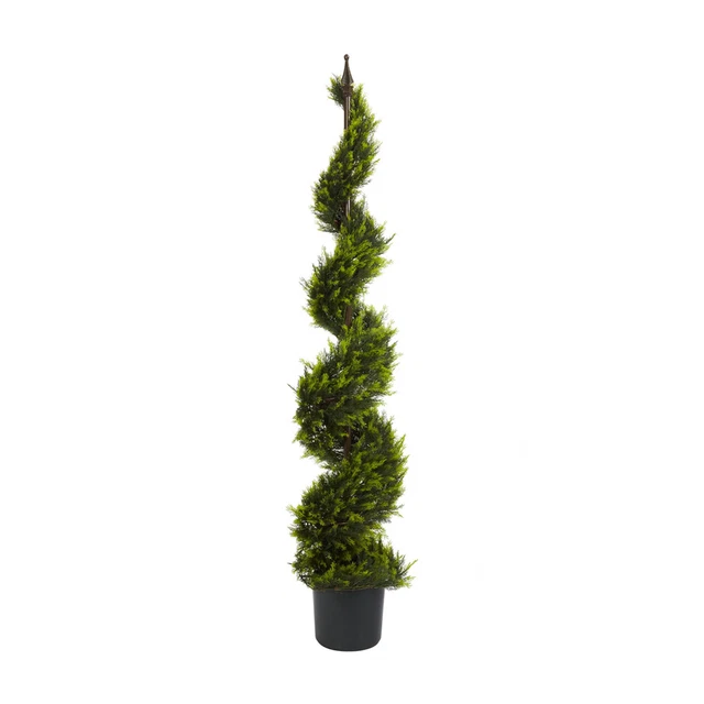 Nearly Natural 5' Cypress Spiral Tree Green