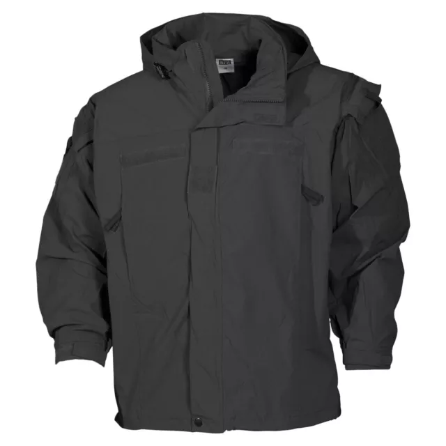 MFH US Softshell Chaqueta Level 5 Hombres Ejército Seguridad Combate Negro