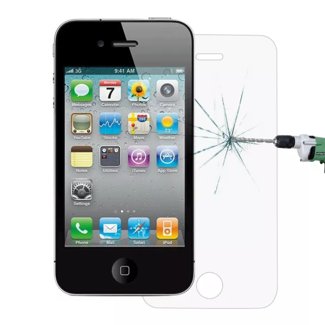 Protège écran en verre trempé ultra fin 0.3mm 9H+ pour iphone 4 4S