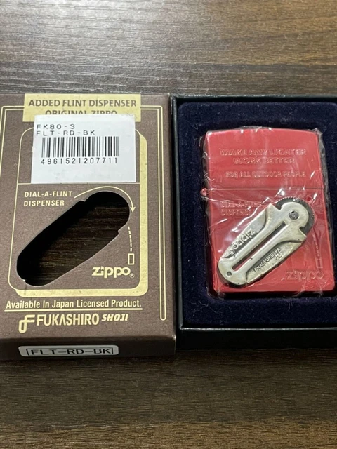 Zippo 2007 Dial-a-Flint Dispenser Red Oil Lighter w/ Box Unused