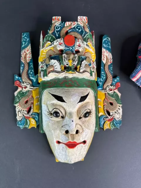 Old Chinese Carved Wooden Dragon Mask …beautiful collection and display piece