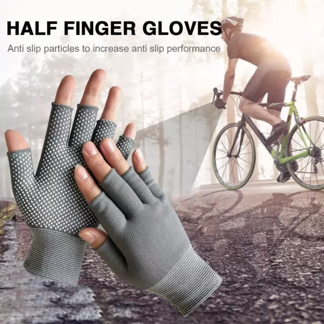 Fingerless Outdoor Bicycle Anti-skid Half Finger Fishing Gloves (Grey) #F