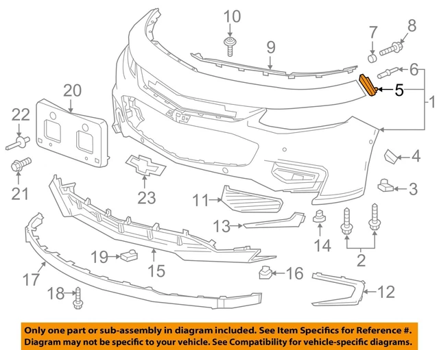 CHEVROLET GM OEM 16-18 Malibu Front Bumper-Upper Reinforcement Right