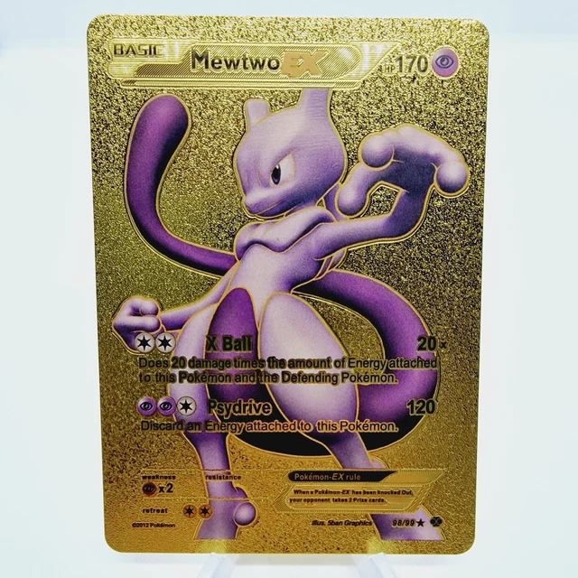 Pokemon Karte Mewtwo EX Gold Metallic