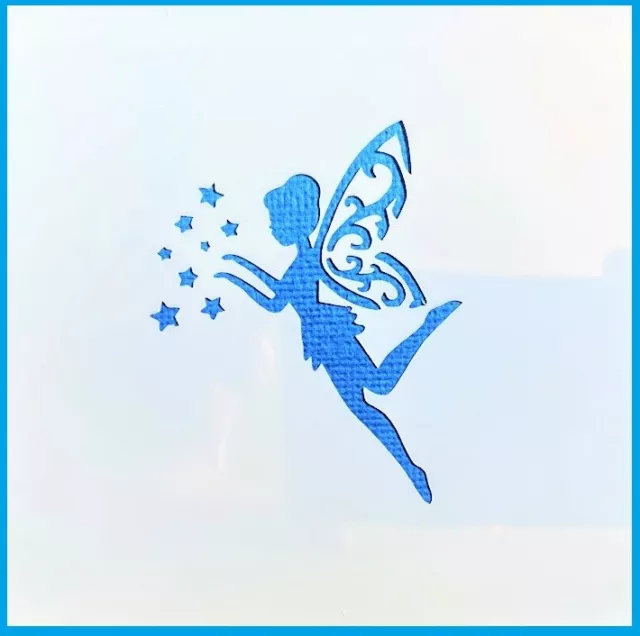 Flexible Stencil *Star FAIRY* Flying Fairy Wings Card Making 10cm x 10cm