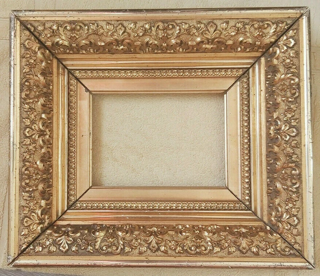 19TH TH WOODEN Carved & Gold Leaf Frame 326.63 PicClick