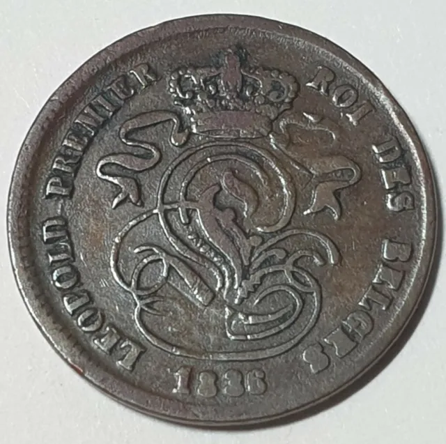 Belgique 2 centimes 1836 Leopold Ier
