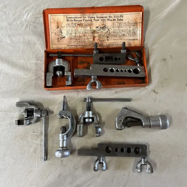 Imperial Tubing Tool Kit Flaring & Swaging Tool Lot Vintage 375-FS Plus Extras