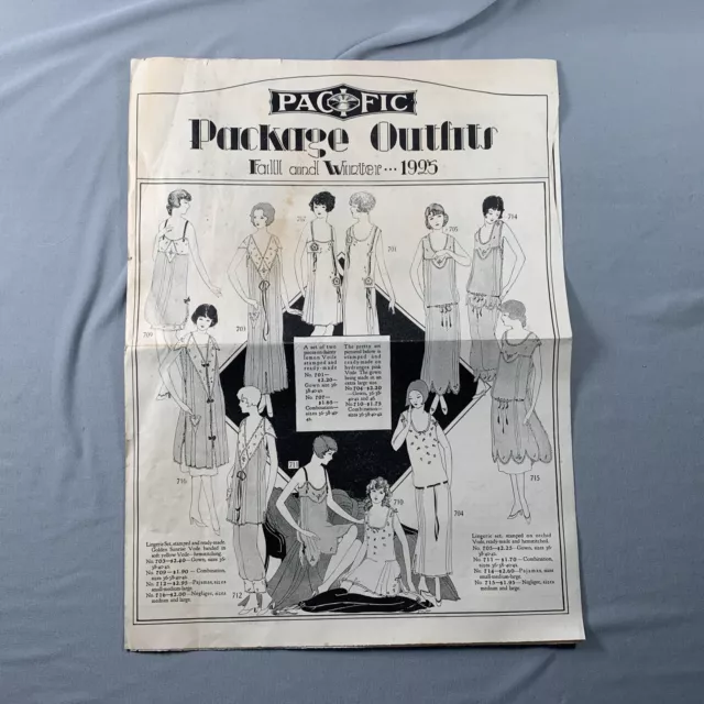 Antique Vtg 1925 Pacific Pattern Catalog Pamphlet Package Outfits Sewing