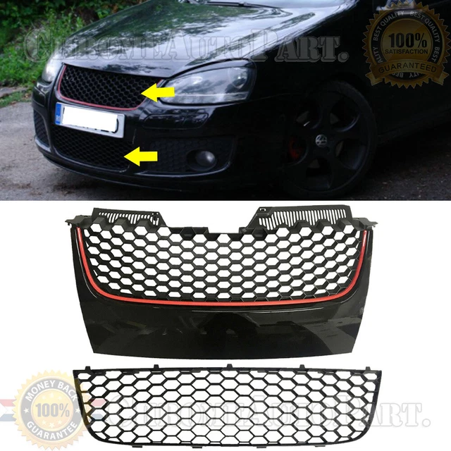 BUMPER GRILLE FOR 0609 VW MK5 JETTA GTI Badgeless Hex Mesh Black W