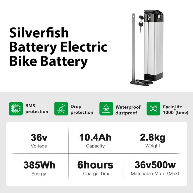 Batterie Vélo Électrique 36V 10.4Ah Reention EEL Mini - Avec Chargeur 2A Pour E-Bike (Livraison Rapide)