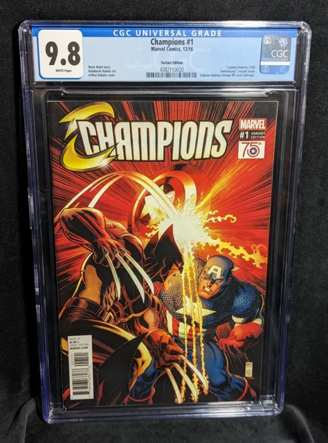 Champions # 1 (2016) CGC 9.8 Captain America 75th - Annual 8 Homage - Wolverine