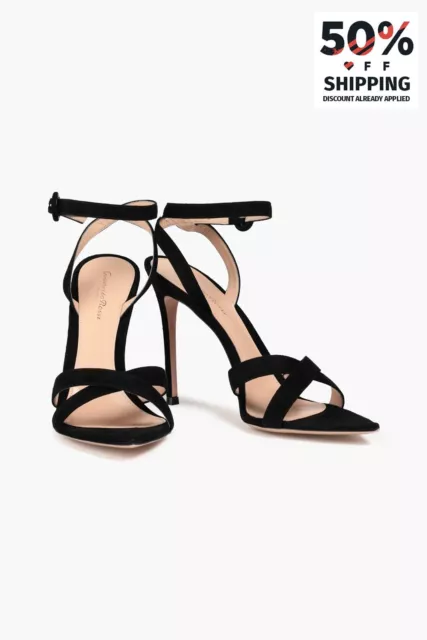 RRP€630 GIANVITO ROSSI Leather Ankle Strap Sandals US6 EU36 UK3 Criss Cross