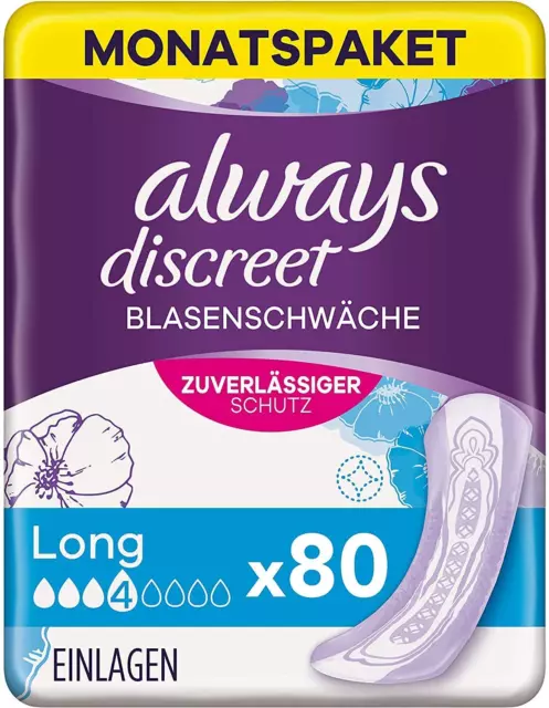 Always Discreet Long Einlagen Blasenschwäche Inkontinenz 4 x 20 Stück