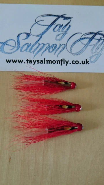 3x Red Devil 1/2" Copper Tube Salmon Fishing Flies