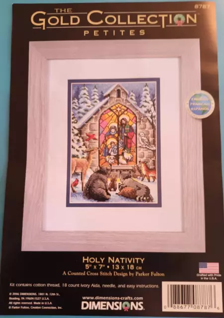 Dimensions Gold counted cross stitch kit - Holy Nativity (started)