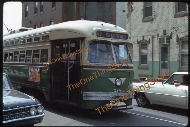 Philadelphia Trolley PTC Cars 1960s 35mm Slide Kodachrome Original Street Scene