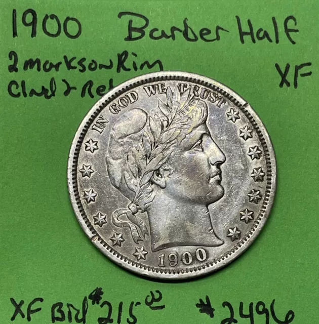 1900 P Barber Half Dollar  50c Extra Fine Details 90% Silver