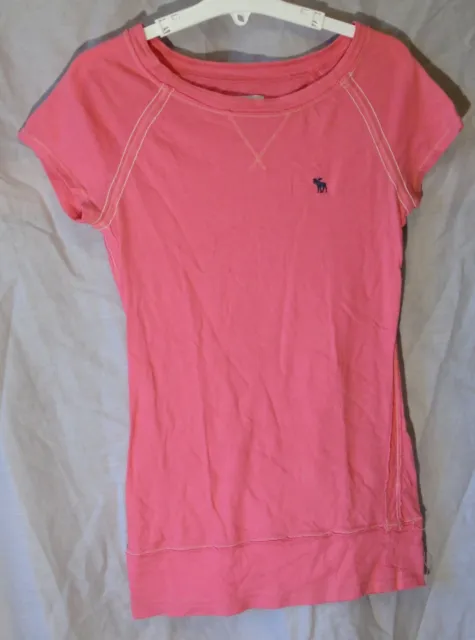 Pink Logo Front T-Shirt Top Age 8-9 Years Abercrombie Fitch