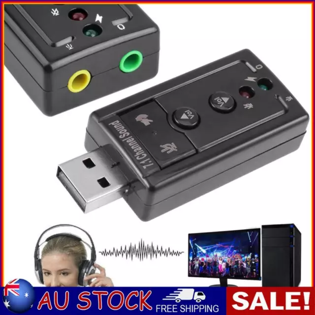 7.1 Virtual USB Sound Card 3.5mm AUX Headphone Microphone External Audio Adapter