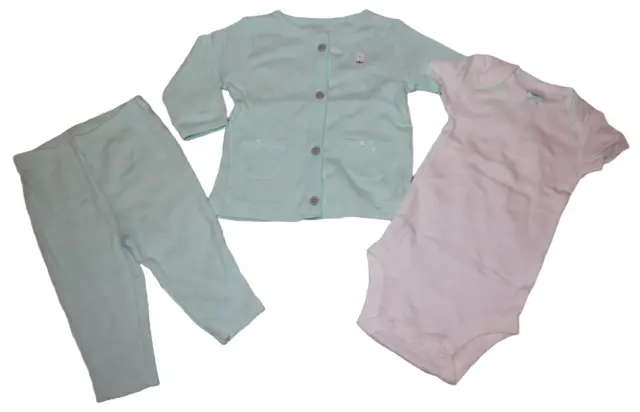 Carters Teal Dot 3-Piece Outfit Set Baby Girls NB 3M 9M 12M Newborn 3 9 12 m NWT