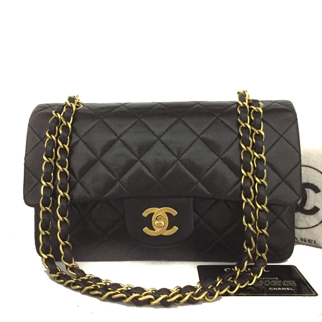 CHANEL Double Flap 23 Quilted CC Logo Lambskin w/Chain Shoulder Bag Black/4J0212
