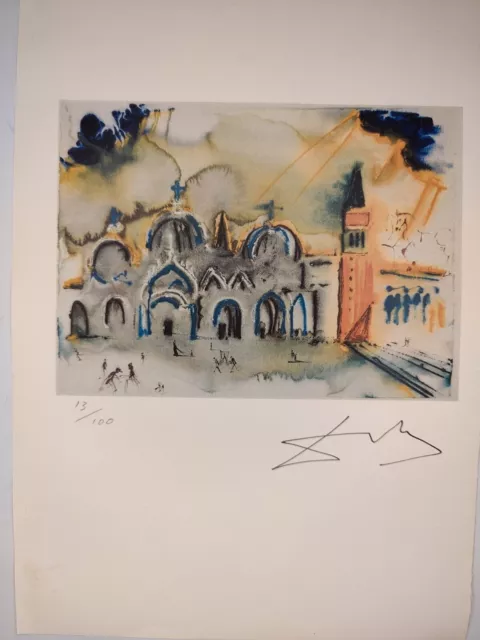 Salvador Dali COA Vintage Signed Art Print on Paper Limited Edition Signed