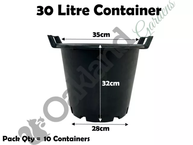 Heavy Duty 30 Litre Plastic Plant Pot With Handles Tubs Potato Container | x 10