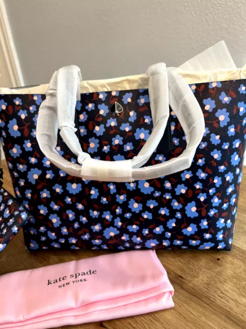 Kate Spade Molly Party Blue Floral Large Tote NWT Spring