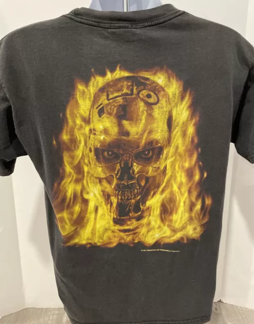 Vintage Terminator 2 Shirt Mens Black Universal Studios T2:3D Movie